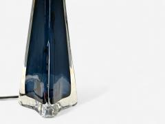 Nils Landberg Swedish Modern Blue Glass Table Lamp Sweden 1960s - 4219905
