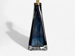 Nils Landberg Swedish Modern Blue Glass Table Lamp Sweden 1960s - 4219909