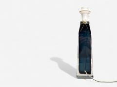 Nils Landberg Swedish Modern Blue Tinted Glass Table Lamp Sweden 1960s - 4219863