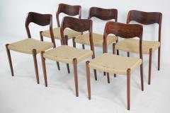 Nils Otto Moller Set of Six Scandinavian Modern Rosewood Dining Chairs by Nils Otto Moller - 4124934