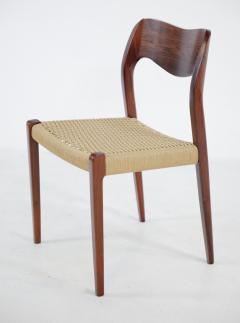 Nils Otto Moller Set of Six Scandinavian Modern Rosewood Dining Chairs by Nils Otto Moller - 4124936