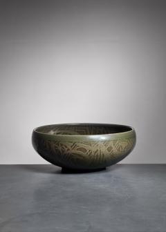 Nils Thorsson Nils Thorsson green ceramic bowl for Royal Copenhagen 1950s - 832444
