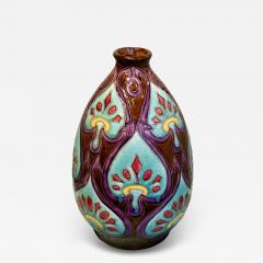 Nimy 1933 Art Deco Vase with Polychrome Glaze - 4319105