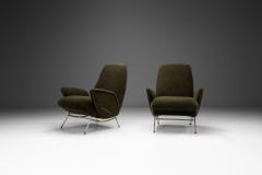 Nino Zoncada Pair of Mid Century Lounge Chairs with Metal Legs by Nino Zoncada Italy 1950s - 3888964