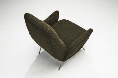 Nino Zoncada Pair of Mid Century Lounge Chairs with Metal Legs by Nino Zoncada Italy 1950s - 3888966