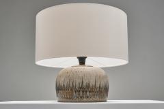 Nis Stougaard Stoneware Rounded Table Lamp by Nis Stougaard Attr Denmark ca 1950s - 4776456