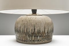 Nis Stougaard Stoneware Rounded Table Lamp by Nis Stougaard Attr Denmark ca 1950s - 4776459
