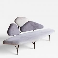 No Duchaufour Lawrance French Steel and Upholstered Borghese Sofa by Noe Duchaufour Lawrence - 4619224