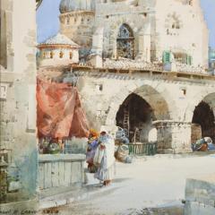Noel Harry Leaver Orientalist view of a mosque by Leaver - 3464151