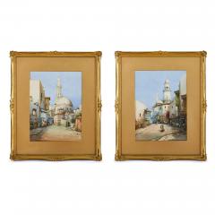 Noel Harry Leaver Pair of Orientalist watercolours of North African street scenes by Leaver - 3386189