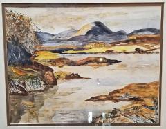 Noel Hume Irish Pair of Large Watercolors by Noel Hume 2006 the Style of Paul Henry - 1704672