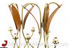 Nomina Organica Mid Century Brass Walnut Lamps Pair - 3695321