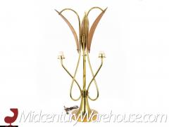 Nomina Organica Mid Century Brass Walnut Lamps Pair - 3695323