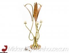 Nomina Organica Mid Century Brass Walnut Lamps Pair - 3695324