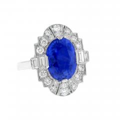 Non Heated Ceylon Sapphire and Diamond Ring - 1008575