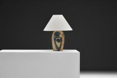 Noomi Backhausen Stoneware Table Lamp with Relief by Noomi Backhausen for S holm Denmark 1960s - 4740061