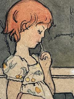 Nora Schnitzler Fairy Tales Girl and the Courteous Gnomes Illustration Original Art - 4472607