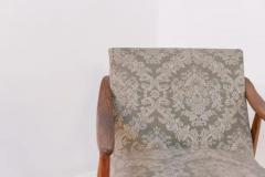 Nordic Armchair in Wood and Damask Fabric - 3628803