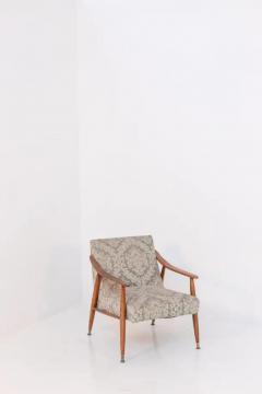 Nordic Armchair in Wood and Damask Fabric - 3628879