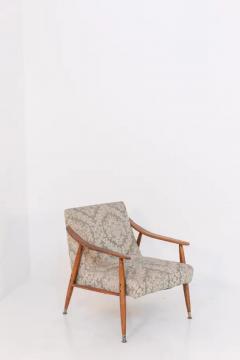 Nordic Armchair in Wood and Damask Fabric - 3628910