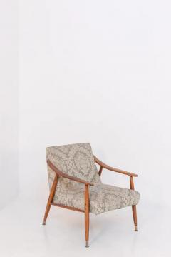 Nordic Armchair in Wood and Damask Fabric - 3628911