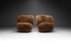 Nordic Modern Lounge Chairs in Longhair Sheepskin Finland ca 1950s - 3520720