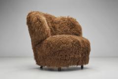 Nordic Modern Lounge Chairs in Longhair Sheepskin Finland ca 1950s - 3520723