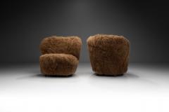 Nordic Modern Lounge Chairs in Longhair Sheepskin Finland ca 1950s - 3530436