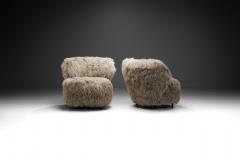 Nordic Modern Lounge Chairs in Mongolian Shearling Finland ca 1950s - 2947634