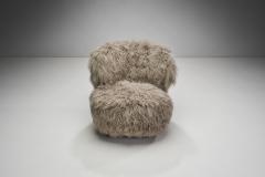 Nordic Modern Lounge Chairs in Mongolian Shearling Finland ca 1950s - 2947635