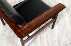 Nordic Modern Sculpted Rosewood Reclining Lounge Chair - 2885487