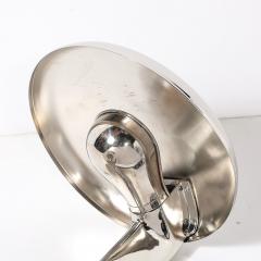 Norman Bel Geddes Art Deco Streamlined Nickel Cobra Table Lamp by Norman Bel Geddes for Faries - 4438683