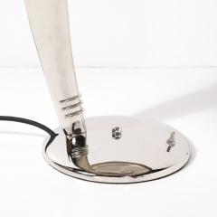 Norman Bel Geddes Art Deco Streamlined Nickel Cobra Table Lamp by Norman Bel Geddes for Faries - 4438684