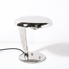 Norman Bel Geddes Art Deco Streamlined Nickel Cobra Table Lamp by Norman Bel Geddes for Faries - 4438686