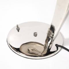 Norman Bel Geddes Art Deco Streamlined Nickel Cobra Table Lamp by Norman Bel Geddes for Faries - 4438687