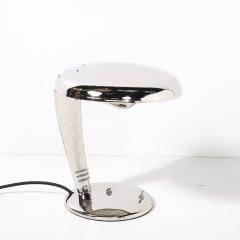 Norman Bel Geddes Art Deco Streamlined Nickel Cobra Table Lamp by Norman Bel Geddes for Faries - 4438689