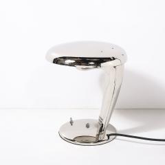 Norman Bel Geddes Art Deco Streamlined Nickel Cobra Table Lamp by Norman Bel Geddes for Faries - 4438690