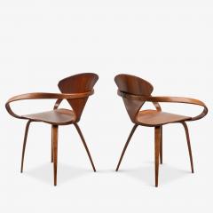 Norman Cherner Early Norman Cherner Dining Arm Chairs in Walnut Set of 4 - 3959980