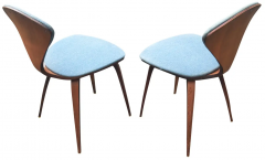 Norman Cherner Norman Cherner Plycraft 1965 Walnut Upholstery Set Four 4 chairs MCM Classic - 2699591