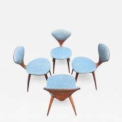 Norman Cherner Norman Cherner Plycraft 1965 Walnut Upholstery Set Four 4 chairs MCM Classic - 2701949