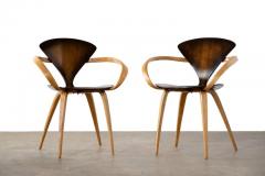 Norman Cherner Norman Cherner Pretzel Arm Chairs for Plycraft in Custom Sunburst Finish c 1958 - 2927135