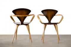 Norman Cherner Norman Cherner Pretzel Arm Chairs for Plycraft in Custom Sunburst Finish c 1958 - 2927139