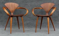Norman Cherner Professionally Restored Norman Cherner Plycraft Vintage Pretzel Walnut Armchairs - 3387608