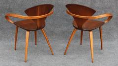 Norman Cherner Professionally Restored Norman Cherner Plycraft Vintage Pretzel Walnut Armchairs - 3387638