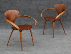 Norman Cherner Professionally Restored Norman Cherner Plycraft Vintage Pretzel Walnut Armchairs - 3387642