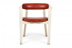 Norman Cherner Set of 5 Norman Cherner For Plycraft Plywood and Orange Vinyl Dining Chairs - 2789322