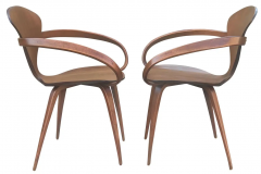 Norman Cherner Vintage Pair Pretzel Walnut Plywood Armchairs Norman Cherner Plycraft Restored - 2721466