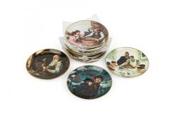 Norman Rockwell American Mid Century Porcelain Plate and Tile Wooden Wall Calend - 4668999