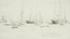 Norman Wilkinson Two Norman Wilkinson drawings of the International Races Cowes 1921 - 3020575