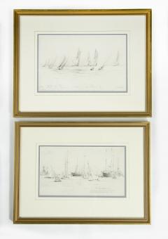 Norman Wilkinson Two Norman Wilkinson drawings of the International Races Cowes 1921 - 3020579